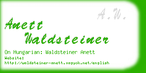 anett waldsteiner business card